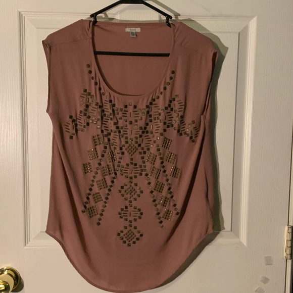 Studded detail top in pink/tan color - Picture 1 of 4